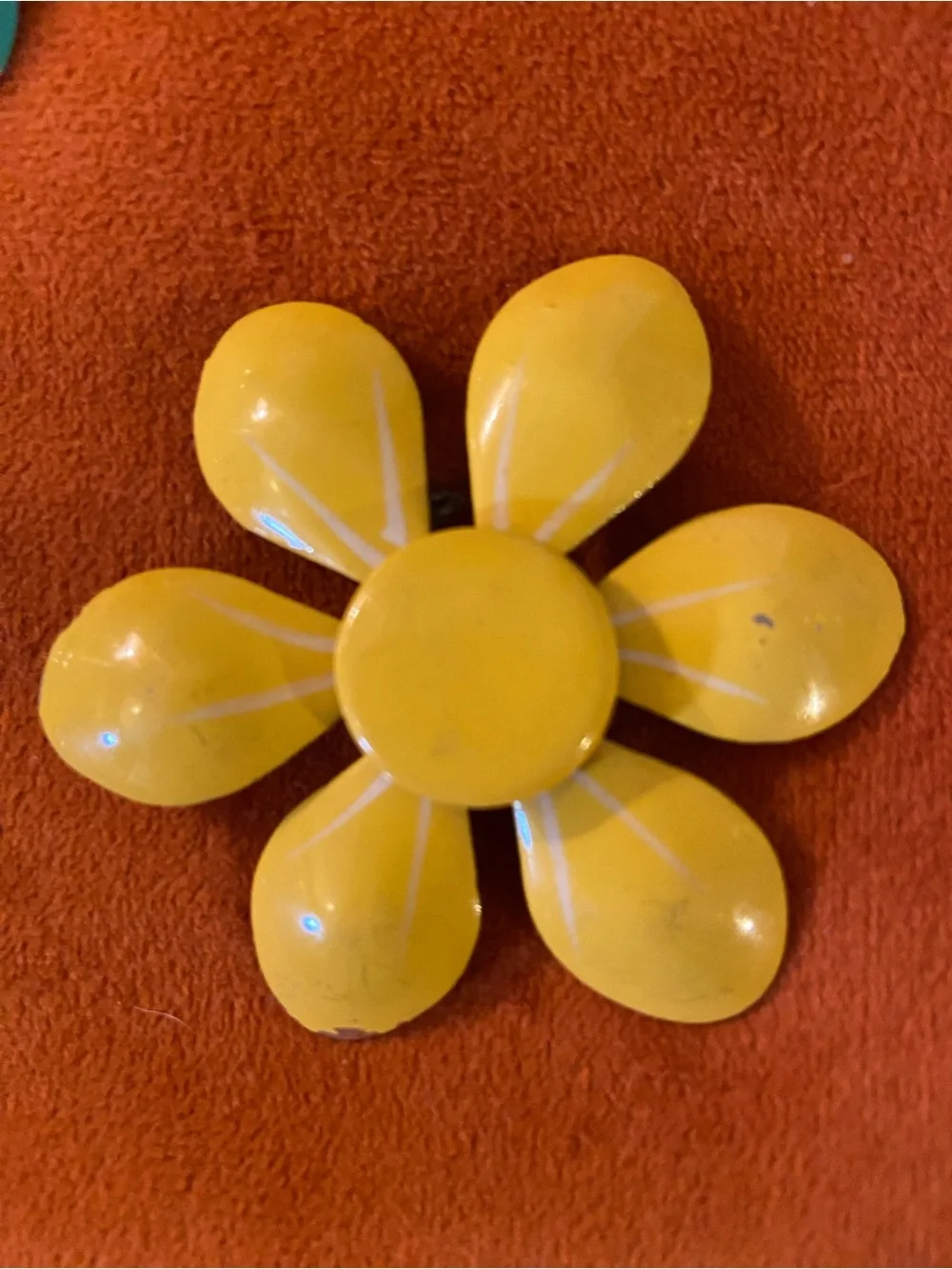 VINTAGE Blue, Purple & Yellow Flower Brooch Set